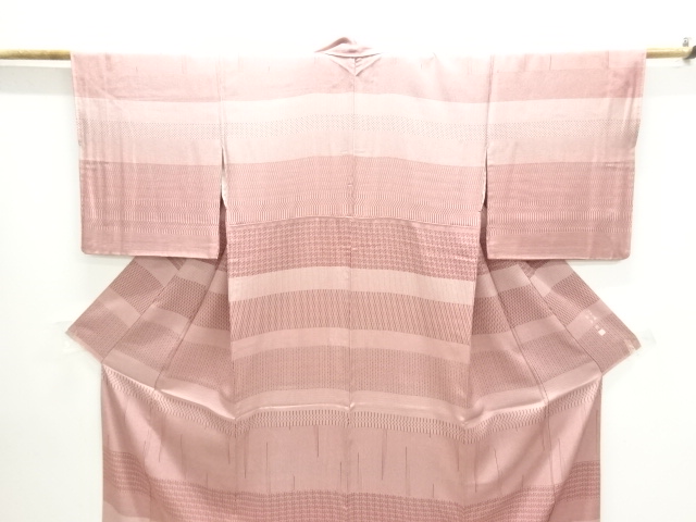  宍戸陸作　横段に抽象模様江戸小紋着物